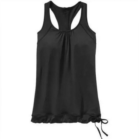 ATHLETA Black Tinker Tank Built in Bra Cinched Bottom Activewear Yoga Size Small - Picture 2 of 11
